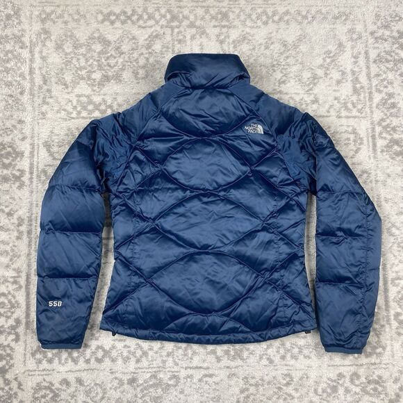 North Face Down Jacket Puffer Women's 550 Down Midnight Blue Size Small - Picture 4 of 5